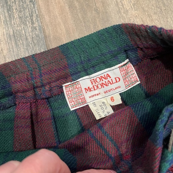 Vintage Scottish Celtic Girls Plaid Skirt Fiona McDonald Size 6 Wool Blend - Picture 4 of 8